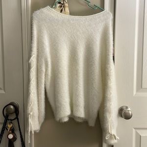 Eyelash Knit Sweater in White